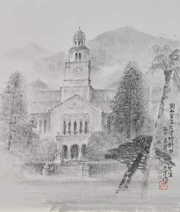 関西学院大学時計台（スケッチ） 2026年