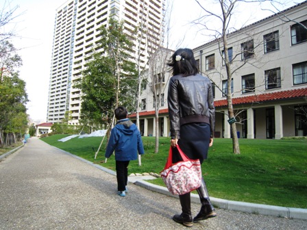 通学の練習中