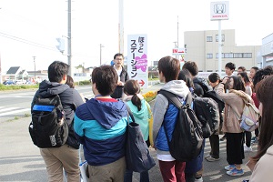 富岡町でのフィールドワークの様子