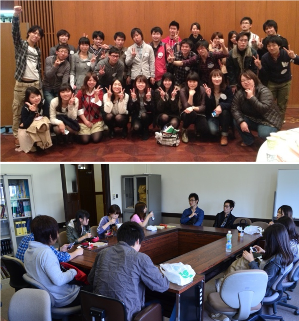 サークルのメンバーと留学生の皆さん