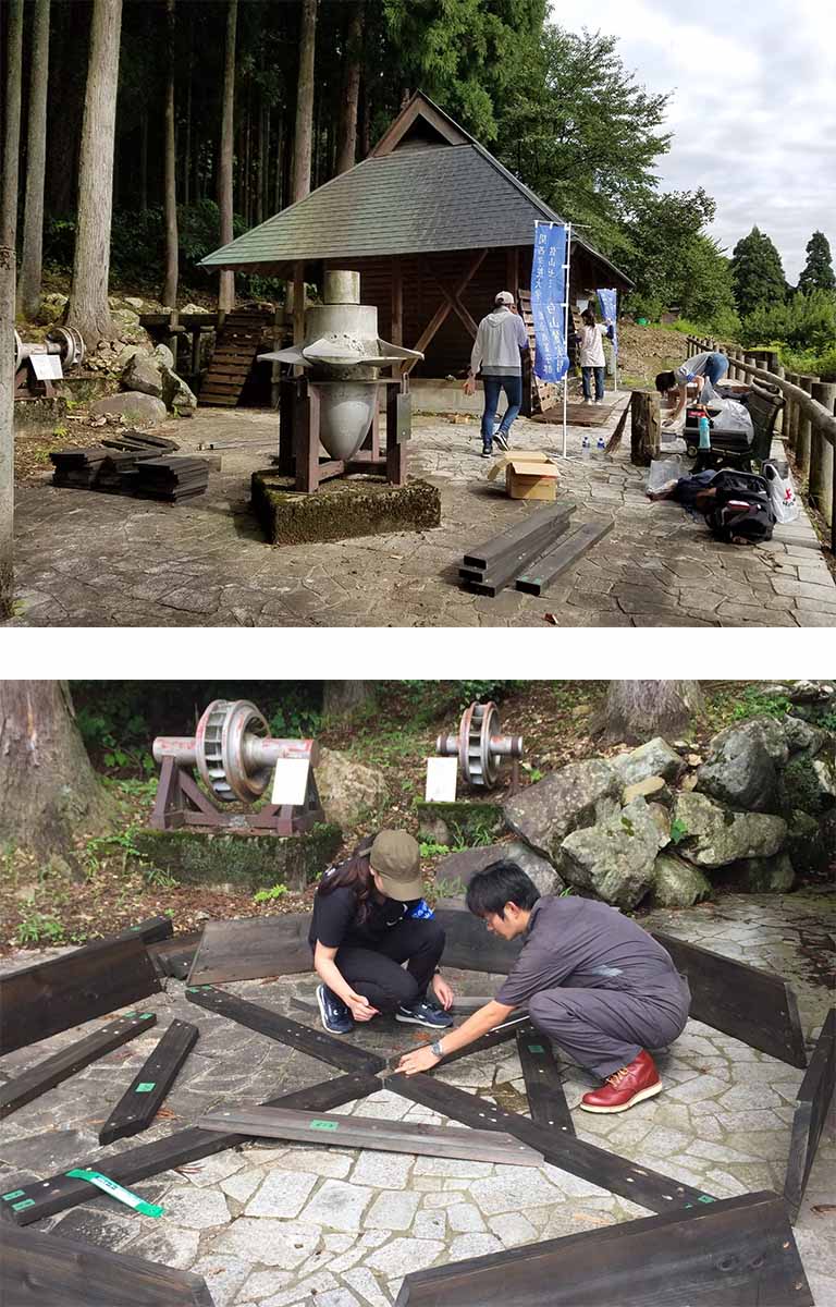 水車作製の様子