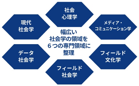 社会学の領域を６つの専攻分野に